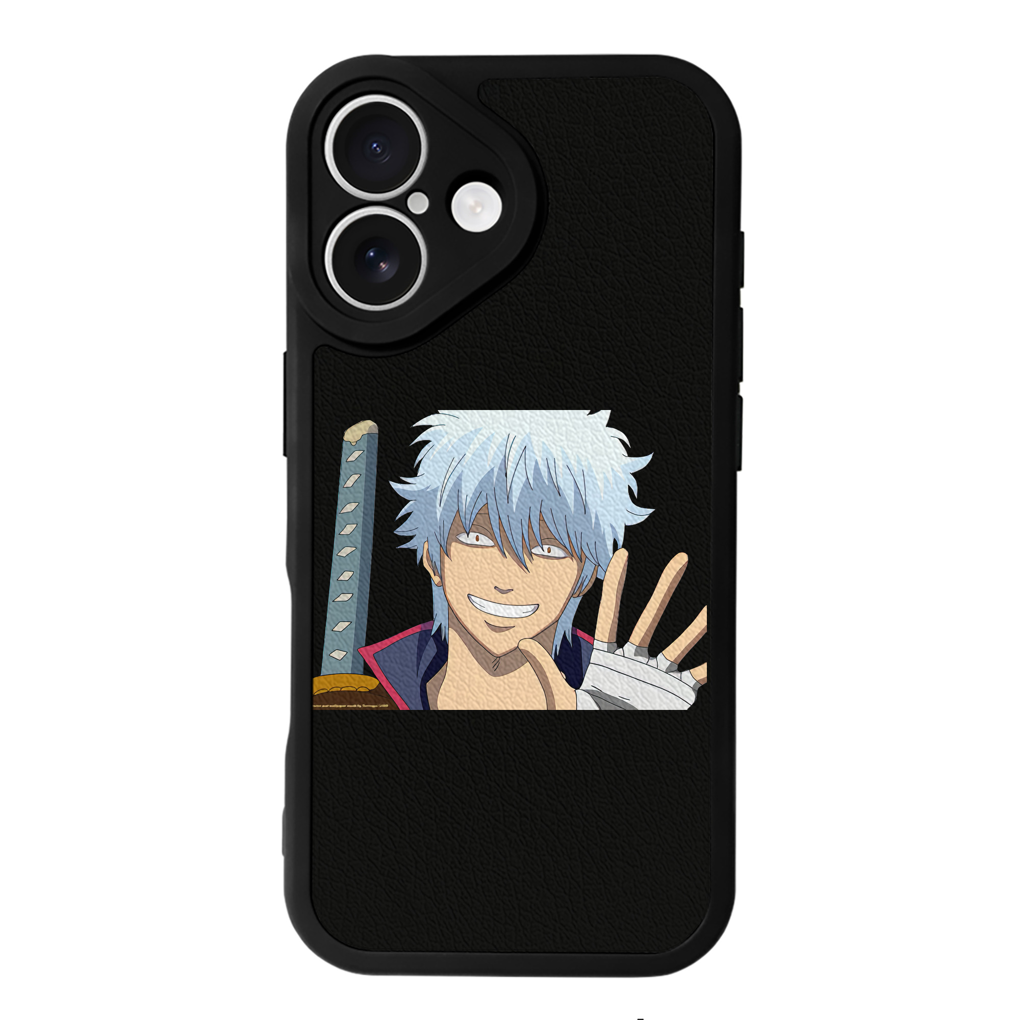 （画像用） ぎんたま 坂田銀時（さかたぎんとき） 神楽 志村新八（しむら しんぱち） GINTAMA Sakata Gintoki Kagura Shimura Shinpachi 【iPhone 16シリーズ対応】シリコンスマホケース（レザー調） 材質：シリコン